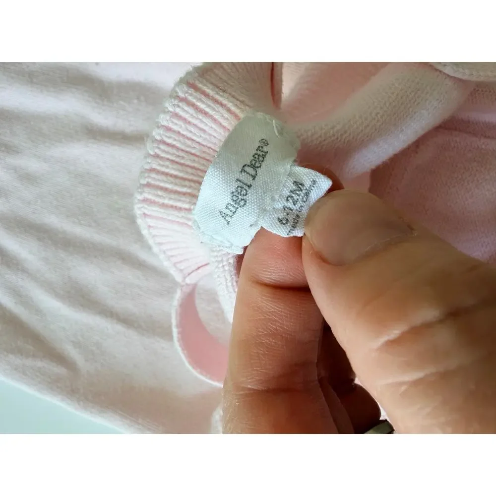 Angel Dear Pink Knit Ruffle Overalls - Baby 6-12M